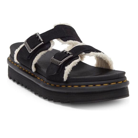 Dr. Martens | Myles Faux Fur Platform Sandals - Picture 1 of 10